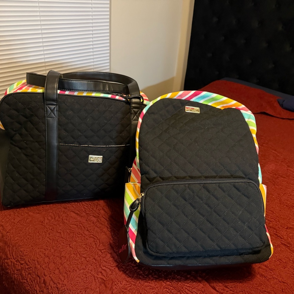Betsy Johnson weekend bag and book bag